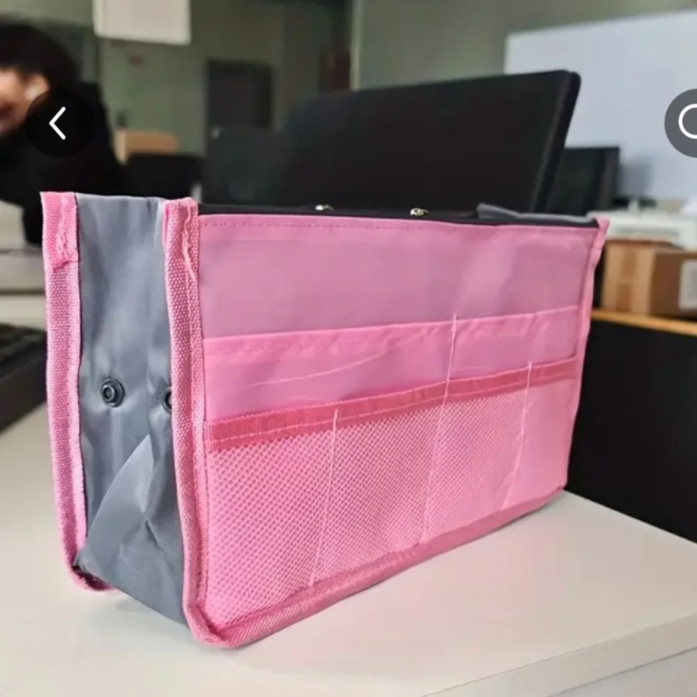 Pink Multi-Pocket Nail Art Travel Organizer